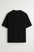 Black t-shirt on a white background