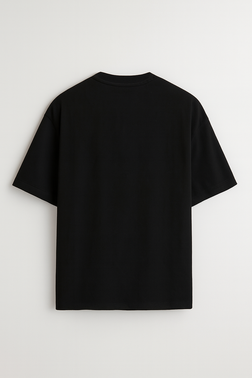 Black t-shirt on a white background